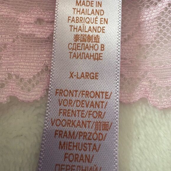 Savage X Fenty Pink Lace Bralette W/ Adjustable Straps & Scalloped Edges Size XL - Picture 5 of 9